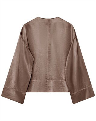 Davies High Shine Blend Bluse - Glacier Grey